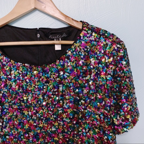 ModCloth It's Raining Rainbow Sequins Top - Picture 4 of 6